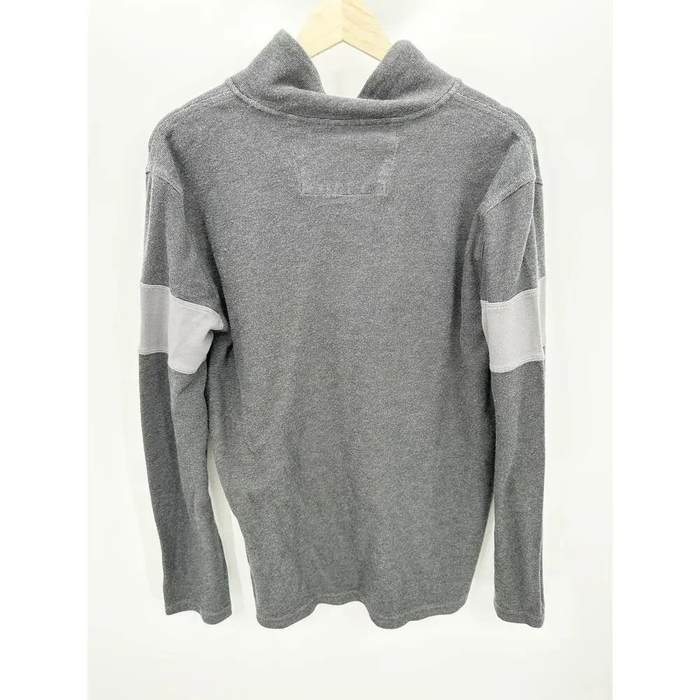 Banana Republic‎ Two-Tone Grey 1/4 Zip Cotton Pullover Men's Size Large L